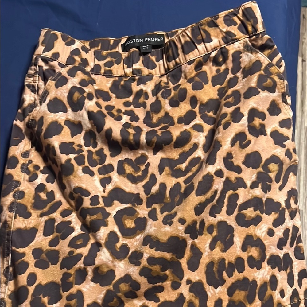 Boston Proper Leopard Print Skirt